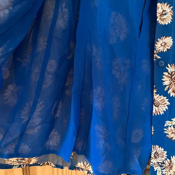 Vintage Floral Dress Button Up, Fully Lined Size 10 - Picture 6 of 7